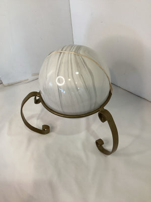 Gold/White Metal/Ceramic Sphere On Stand Ball