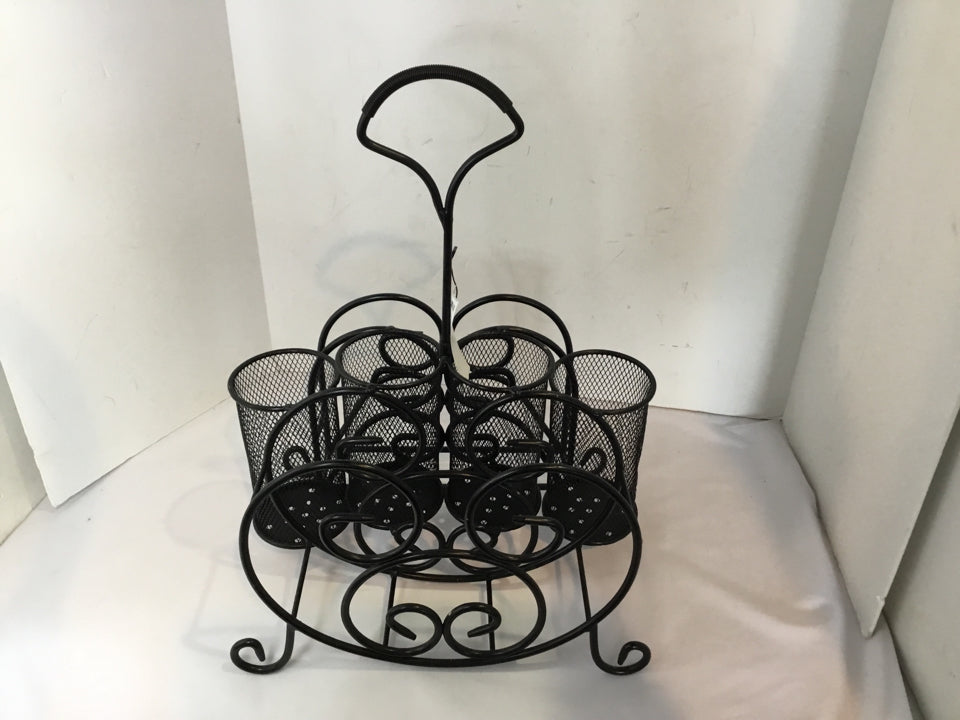 Black Metal Utensil Caddy