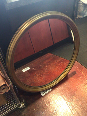 Vintage Gold Wood Round As Is Mirror