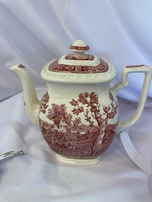 Villeroy & Boch Vintage 5 piece set White/Red Ceramic Tea Pot Set