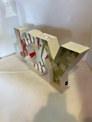 Christmas Red/white Metal Lighted Sign Holiday Item