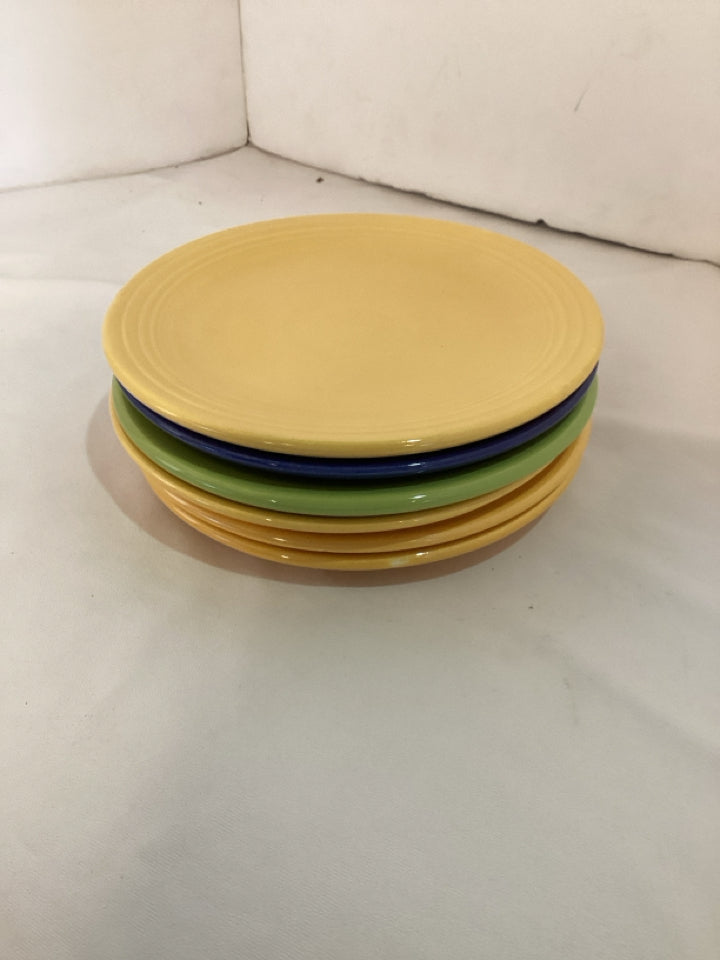Fiestaware Vintage Set of 6 Multi Ceramic Bread Plate Set