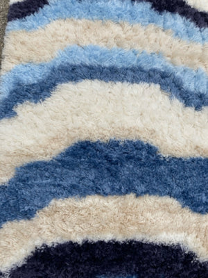 Pillow Fort Shag Nylon Stripe Blue/White Rug