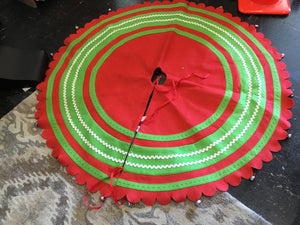 Martha Stewart Tree Skirt Red/white Felt Holiday Item