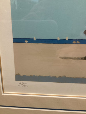 Limited Edition Blue/Tan Framed Art