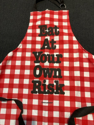 Red/white Polyester Checkerboard Words Apron