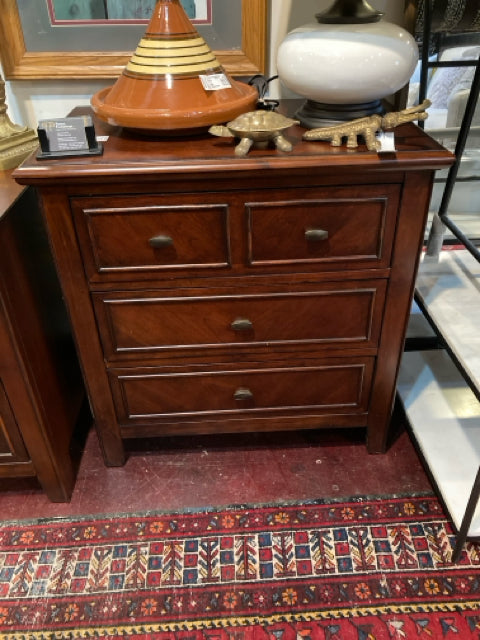 Wood 3 drawer Brown Nightstand