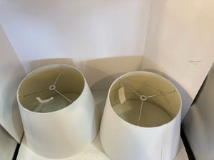 Pair Cream Barrel Lamp Shade