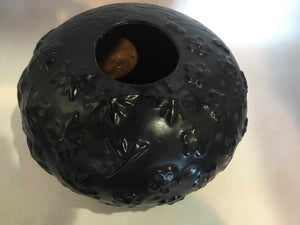 Black Ceramic Round Vase