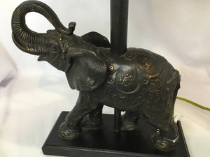 Black Resin Elephant Lamp