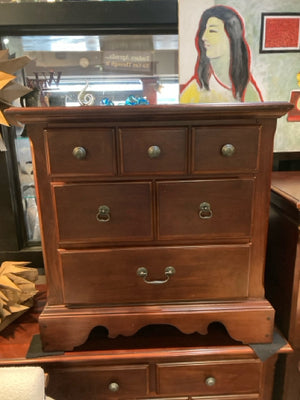 Wood 3 drawer Brown Nightstand