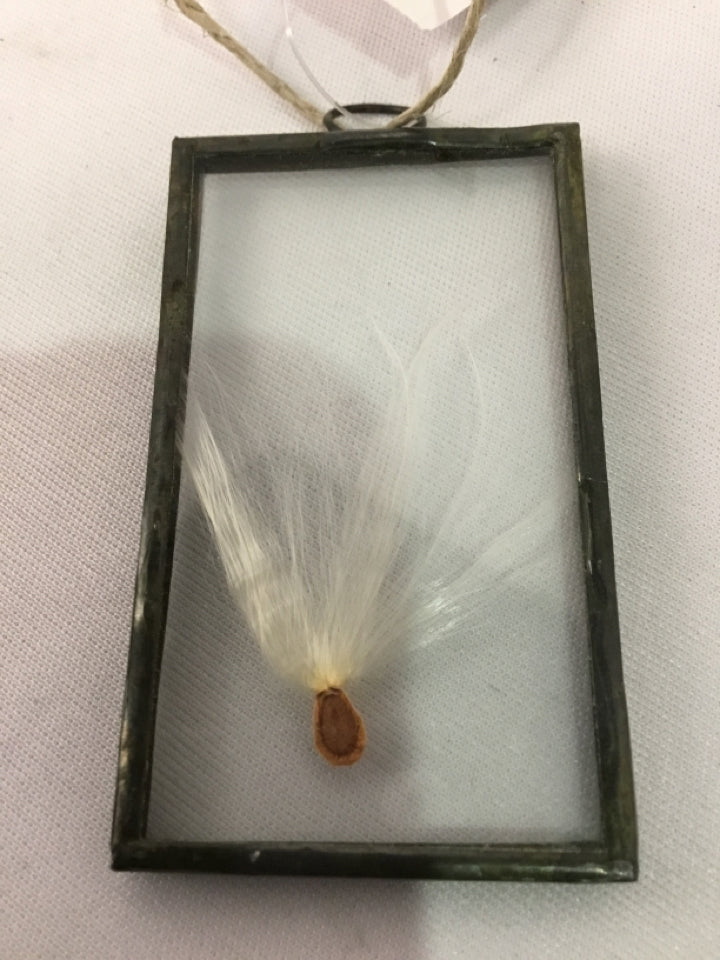 White Glass Feather Sun Catcher