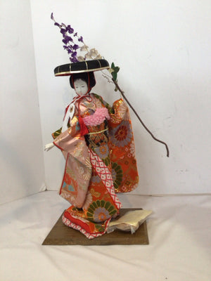 Vintage Japanese Red/Multi Cloth Doll