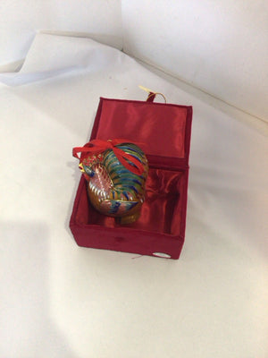 Cloisonne Multi-Color Rooster Figurine