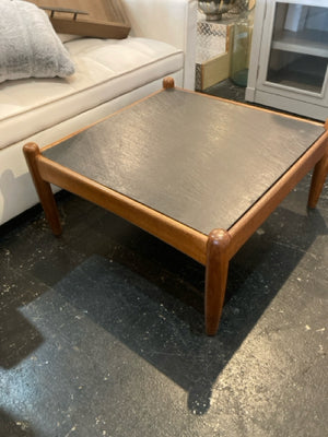 Mid-Century Slate Black/Brown Table