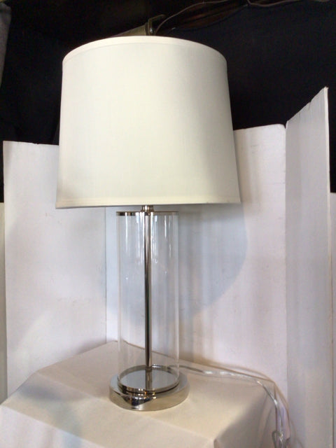 Ralph Lauren Clear Glass Cylinder Lamp