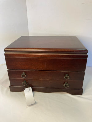 Reed & Barton Vintage Brown Wood Jewelry Box