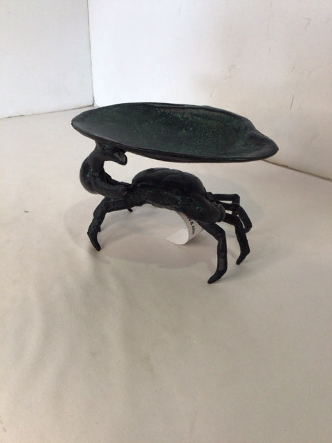 Black/Green Cast Iron Crab Soap Dish