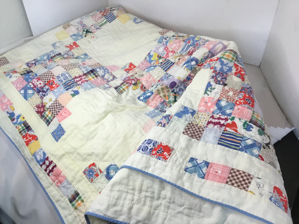 Vintage White Hand Made Quilt