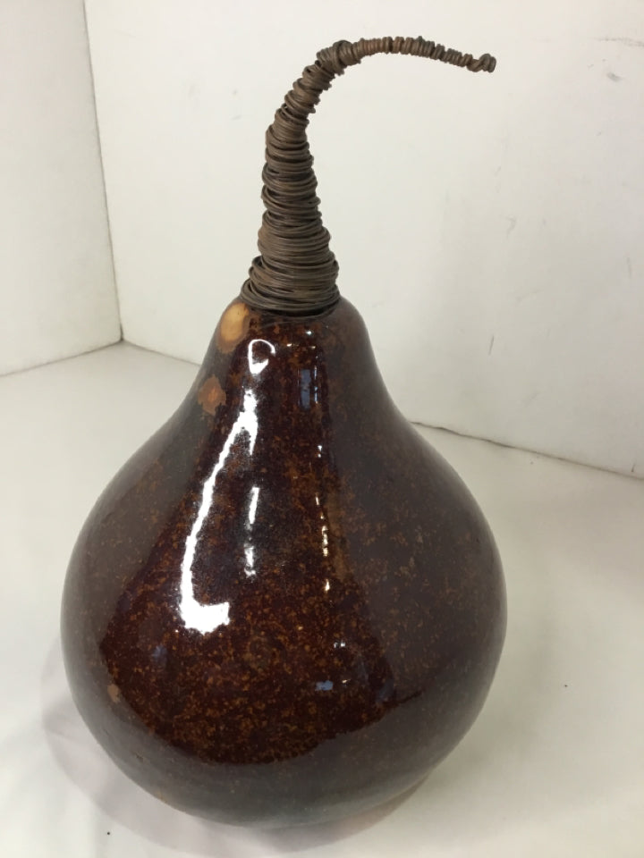 Brown Ceramic Gourd Figurine