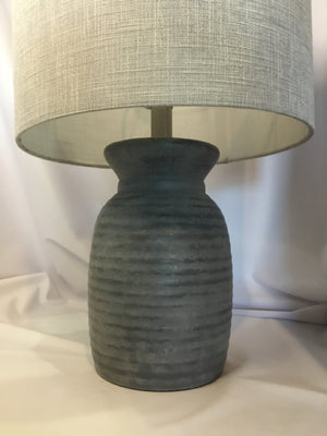 No Brand Santa Grey/Blue Chalkware Beehive Ribbed Lamp