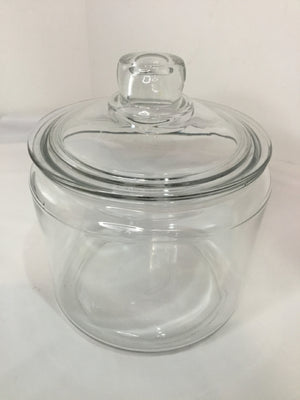 Lidded Clear Glass Jar