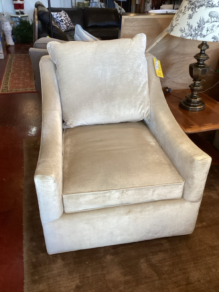Swivel Velvet Cream Chair