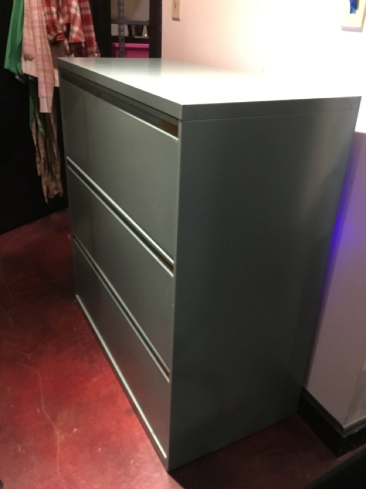 Metal 3 Drawers Aqua File Cabinet