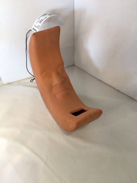 Hanging Terracotta Terracotta Moon Face Sculpture