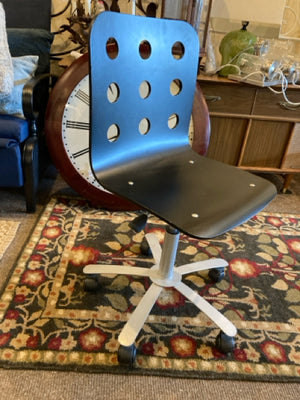 IKEA Armless Wood/Metal Swivel Base Casters Black/Gray Chair