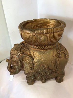 Statue Gold Resin Elephant Planter