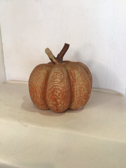 Orange Wood Pumpkin Figurine