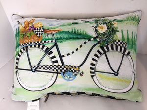 MacKenzie Childs Multi-Color Cotton Bicycle Pillow