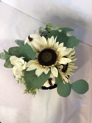 Fall Blue/Green Velvet Pumpkin Sunflower Holiday Item