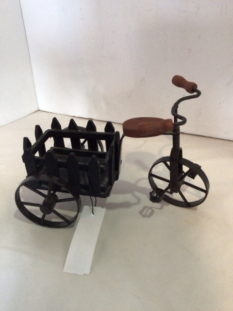 Rolling Black Metal On Wheels Basket