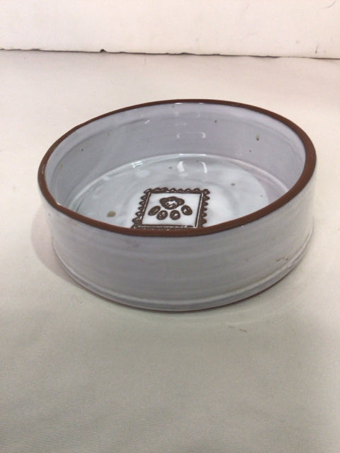 Dish Cream/Brown Ceramic Paw Prints Dog Accessories