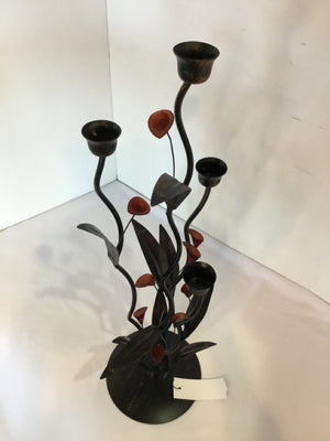 Floor Brown Metal Lilly Candle Holder