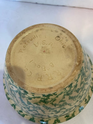 Roseville Green Pottery Sponge Painted Bowl