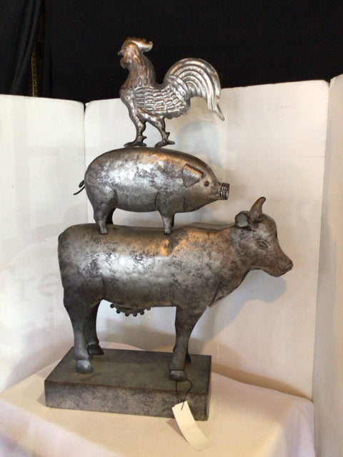 Gray Metal Animal Statue