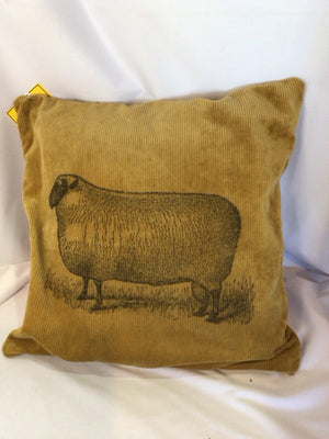 Tan/Black Corduroy Sheep Pillow