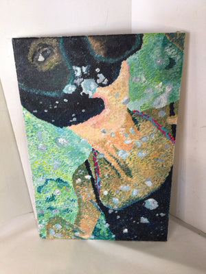Black/Yellow Canvas Woman Stretch Canvas Art