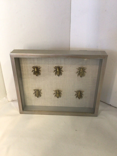 Gold/Silver Wood/Metal Bugs Shadow Box