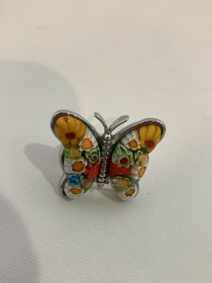 Multi-Color Butterfly Rhinestone Ring