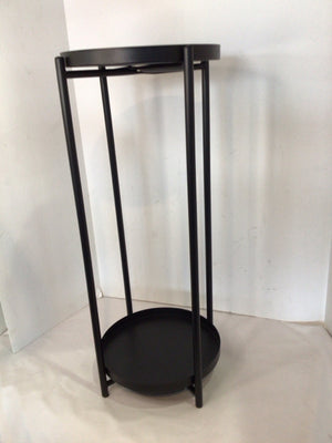 2 Piece Metal Round Black Table