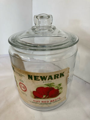 Vintage Clear Glass Lidded Jar