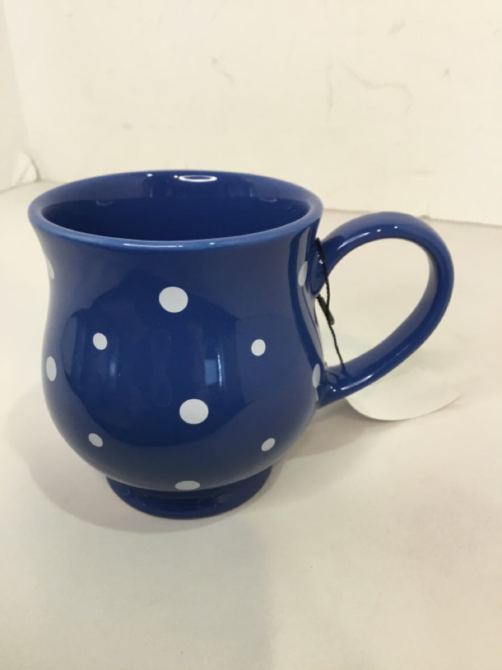 Temp-tations Blue/White Ceramic Polka Dot Mug