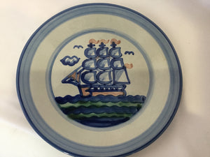 M.A. Hadley Gray/Blue Pottery Dinner Plate