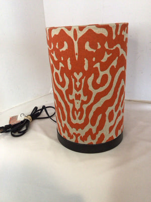 Cream/Orange Fabric Lamp