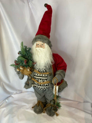 Red/Gray Polyester Santa Holiday Item