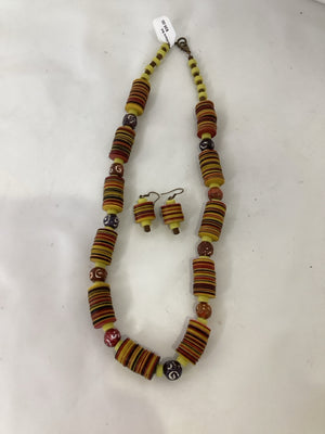 Multi-Color Stripe Necklace Set
